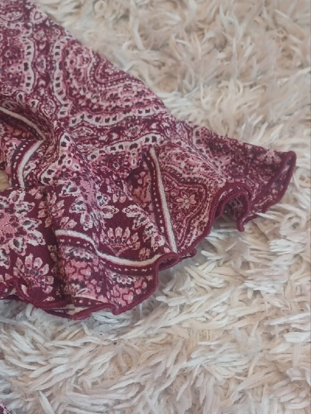 Bonnie Jean Burgundy Paisley Lace-Accent Dress